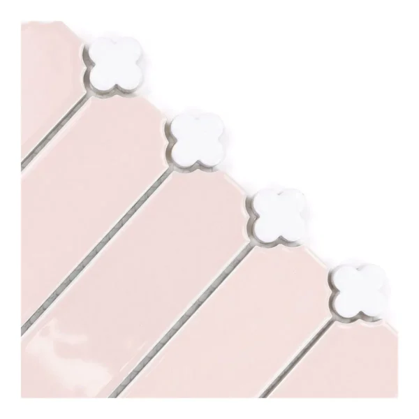 mozaika CECILE PINK POŁYSK Z BIAŁĄ KONICZYNĄ - RAW DECOR 247,0 x 210,0 mm