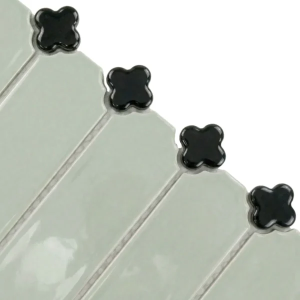 mozaika CECILE SAGE POŁYSK Z CZARNĄ KONICZYNĄ - RAW DECOR 247,0 x 210,0 mm